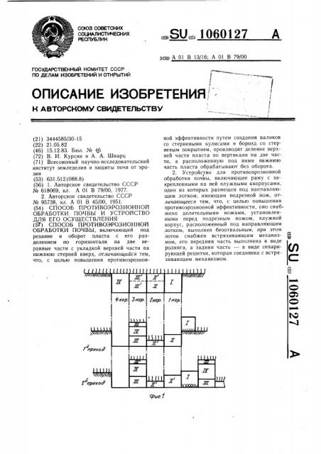 Способ противоэрозионной обработки почвы и устройство для его осуществления (патент 1060127)