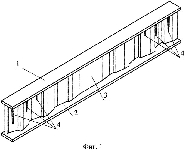 Балка с гофрированной асимметричным профилем стенкой (патент 2492301)