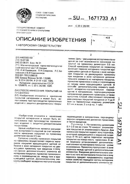 Способ нанесения покрытий на проволоку (патент 1671733)