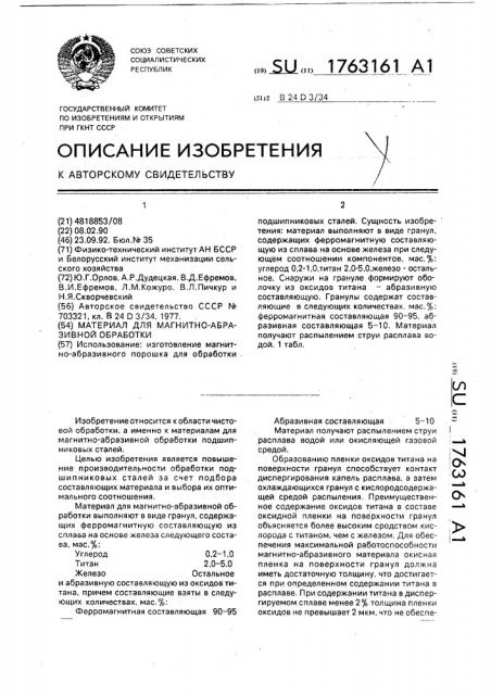 Материал для магнитно-абразивной обработки (патент 1763161)