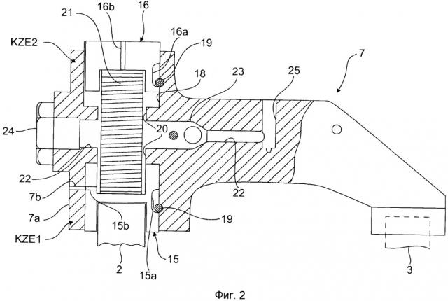 Устройство для приведения в действие двух нагруженных клапанным мостом выпускных клапанов клапанного двигателя внутреннего сгорания (патент 2657398)