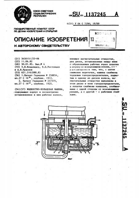 Жидкостно-кольцевая машина (патент 1137245)