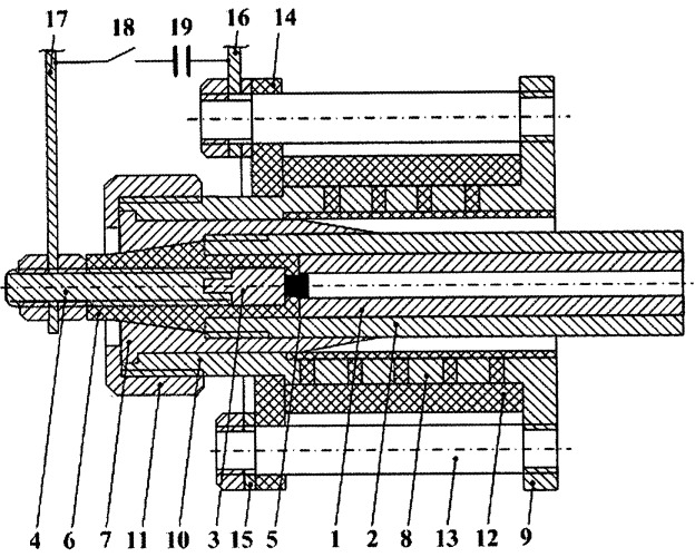 Коаксиальный магнитоплазменный ускоритель (патент 2431947)