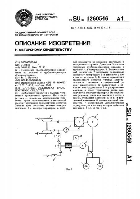 Силовая установка транспортного средства (патент 1260546)