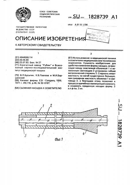 Съемная насадка к осветителю (патент 1828739)