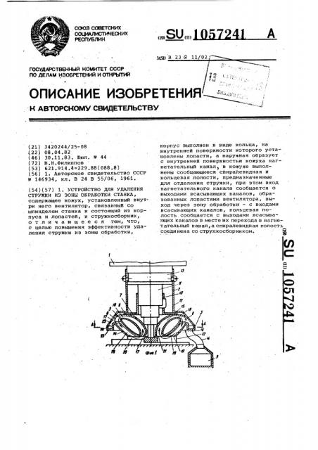 Устройство для удаления стружки из зоны обработки станка (патент 1057241)