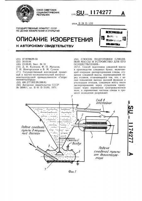 Способ подготовки слюдяной массы и устройство для его осуществления (патент 1174277)