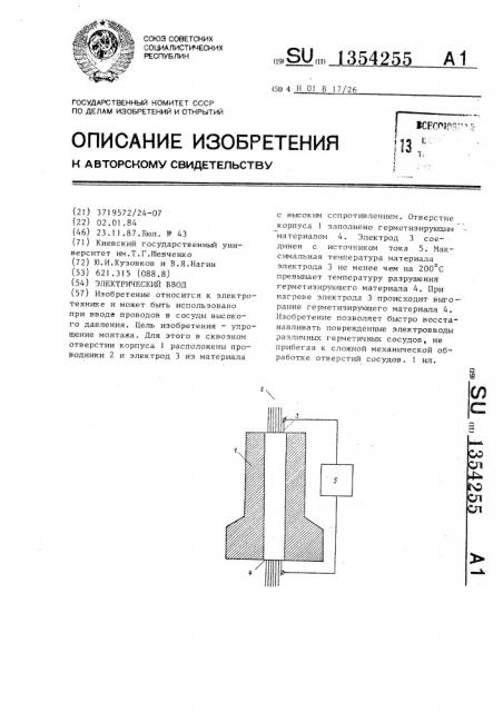 Электрический ввод (патент 1354255)