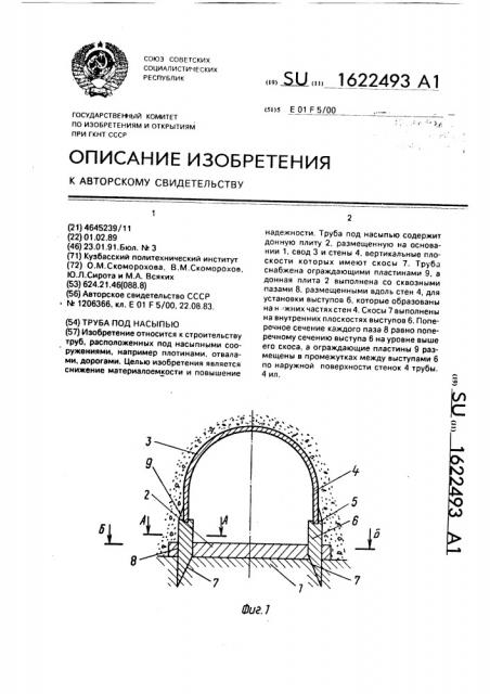 Труба под насыпью (патент 1622493)