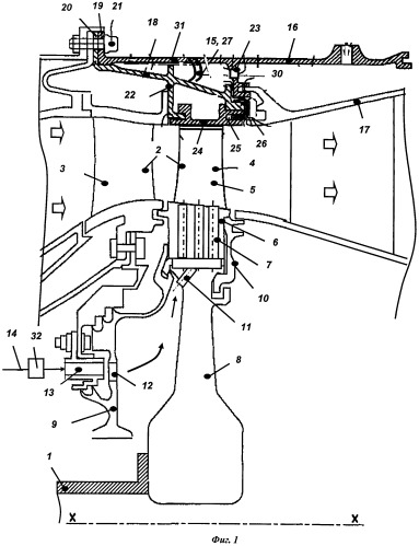 Турбина газотурбинного двигателя (патент 2490474)