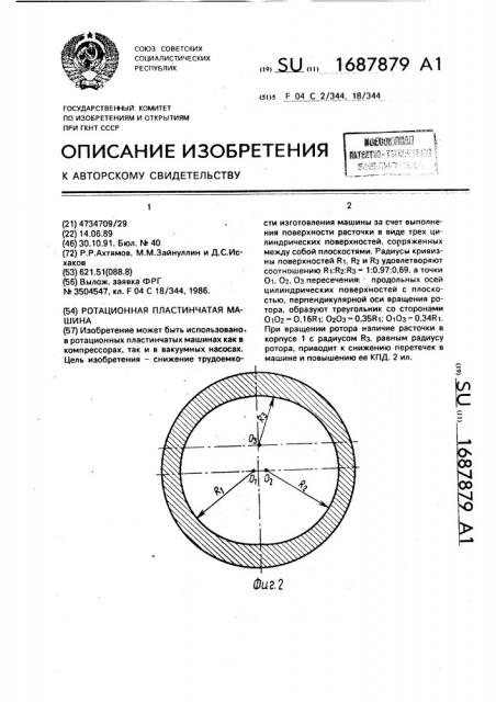 Ротационная пластинчатая машина (патент 1687879)