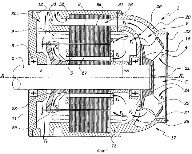Устройство для вентиляции электродвигателя рельсовой тяги и электродвигатель, оснащенный таким устройством (патент 2298868)