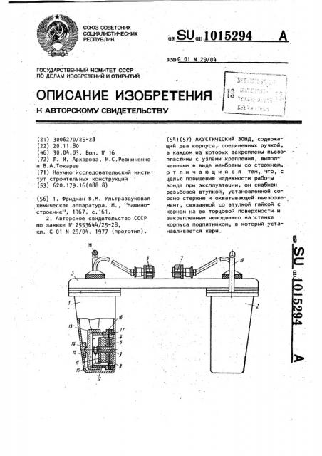 Акустический зонд (патент 1015294)