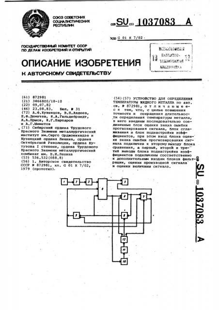 Устройство для определения температуры жидкого металла (патент 1037083)