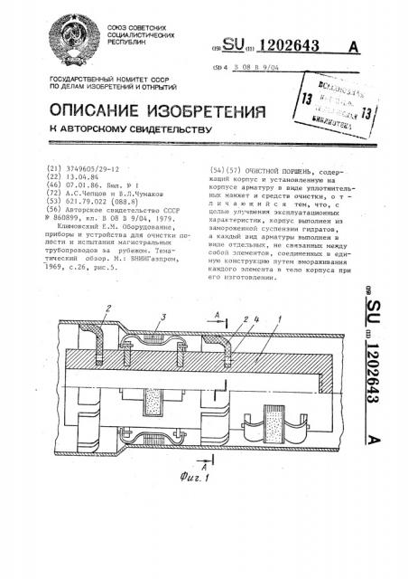 Очистной поршень (патент 1202643)