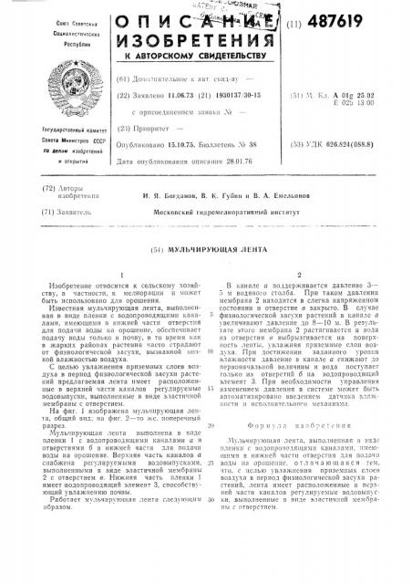 Мульчирующая лента (патент 487619)
