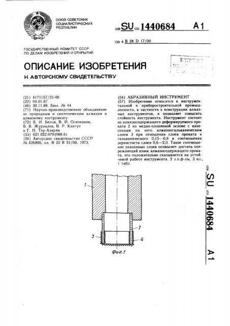 Абразивный инструмент (патент 1440684)