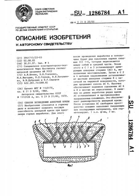 Способ возведения анкерной крепи (патент 1286784)