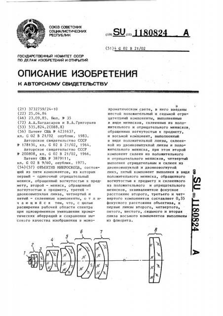 Объектив микроскопа (патент 1180824)
