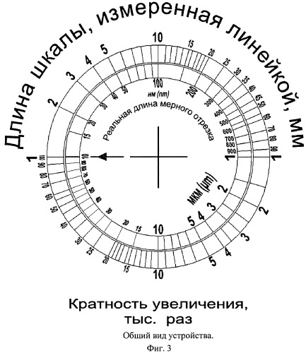 Устройство для определения увеличения на электронных микрофотографиях при электронно-микроскопическом исследовании (патент 2482443)