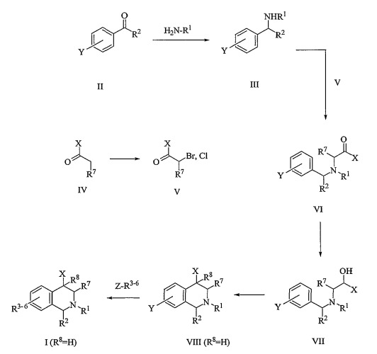 Арил- и гетероарилзамещенные тетрагидроизохинолины и их применение для блокирования обратного захвата норэпинефрина, допамина и серотонина (патент 2388751)