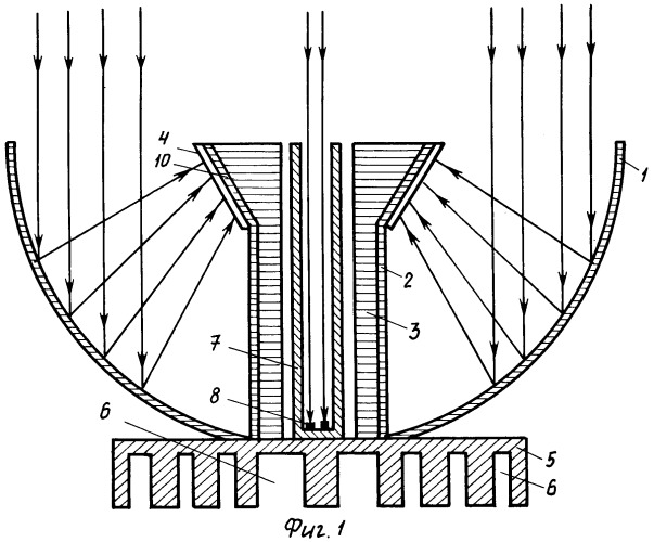 Солнечный фотоэлектрический модуль с концентратором (патент 2280216)