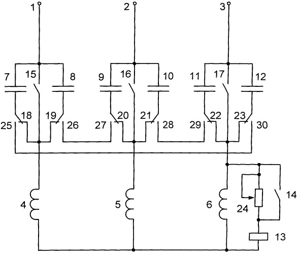 Устройство для пуска и компенсации реактивной мощности асинхронного двигателя (патент 2537955)