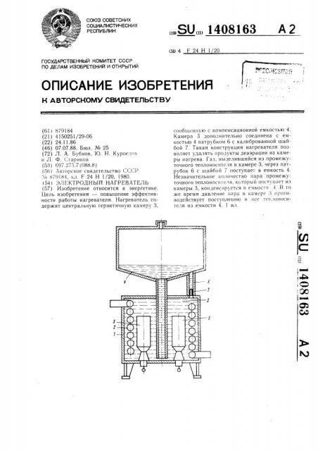 Электродный нагреватель (патент 1408163)