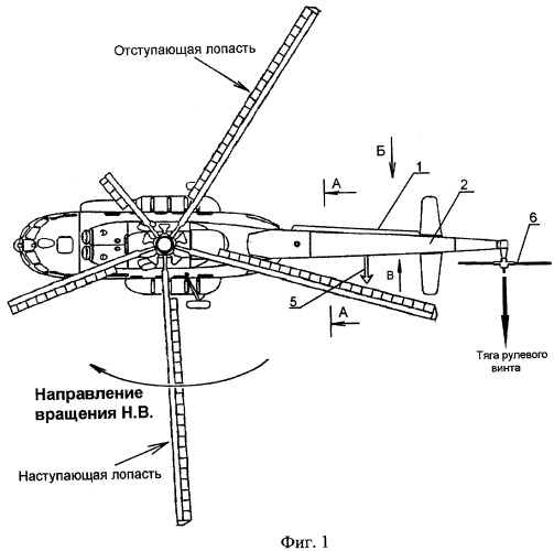Устройство дополнительной компенсации реактивного момента несущего винта одновинтового вертолета (патент 2281227)