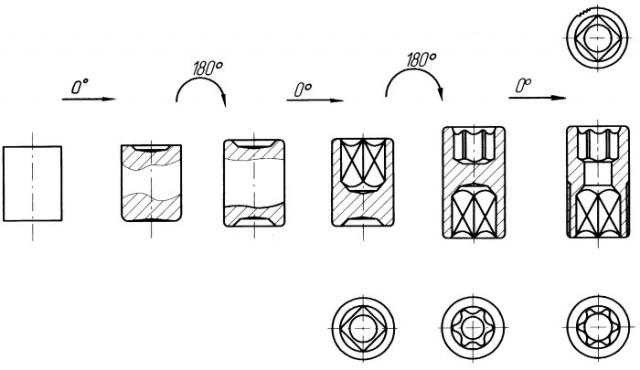 Способ получения головок торцовых ключей с фасонной полостью (патент 2254956)