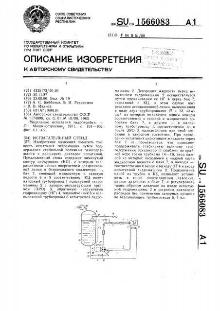 Испытательный стенд (патент 1566083)