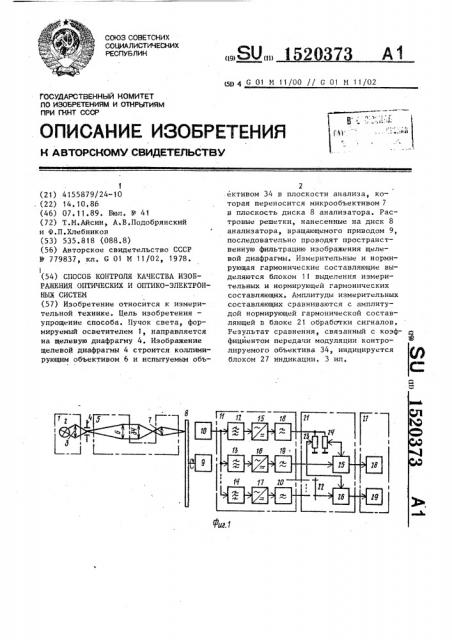Способ контроля качества изображения оптических и оптико- электронных систем (патент 1520373)