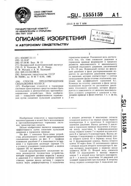 Способ предотвращения скольжения колеса (патент 1555159)