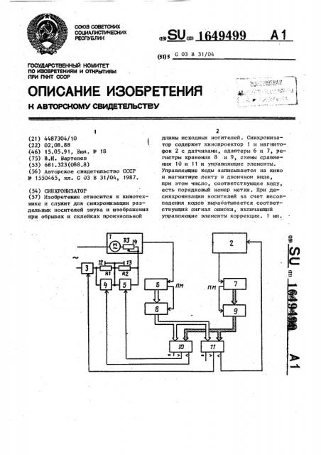 Синхронизатор (патент 1649499)