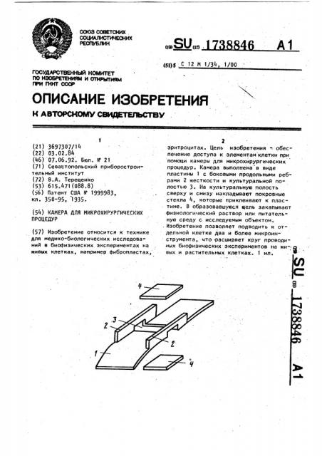 Камера для микрохирургических процедур (патент 1738846)