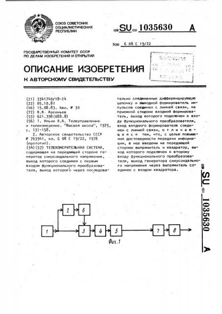 Телеизмерительная система (патент 1035630)