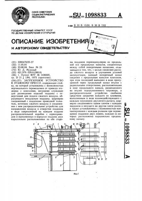 Загрузочное устройство к этажному прессу (патент 1098833)