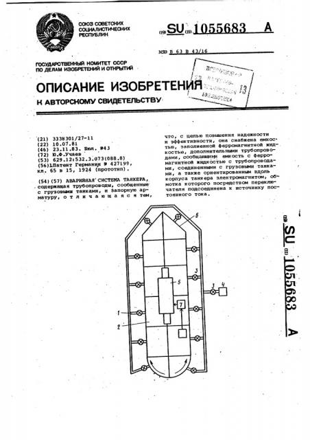 Аварийная система танкера (патент 1055683)