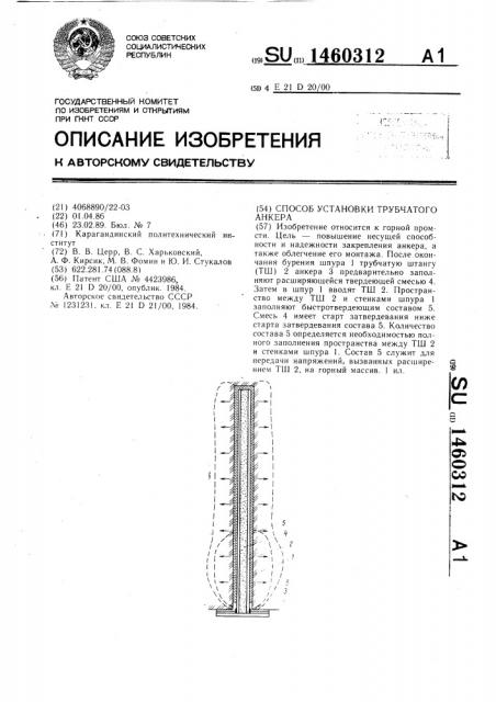 Способ установки трубчатого анкера (патент 1460312)