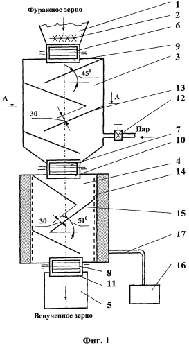 Установка для микронизации фуражного зерна (патент 2537545)