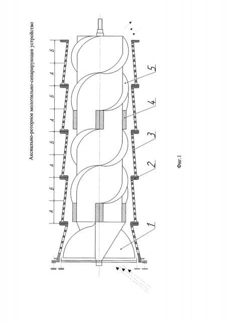 Аксиально-роторное молотильно-сепарирующее устройство (патент 2633398)