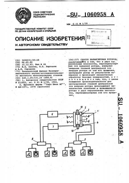 Способ балансировки роторов (патент 1060958)