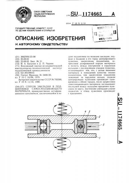 Способ закладки в подшипники самосмазывающего материала (патент 1174665)