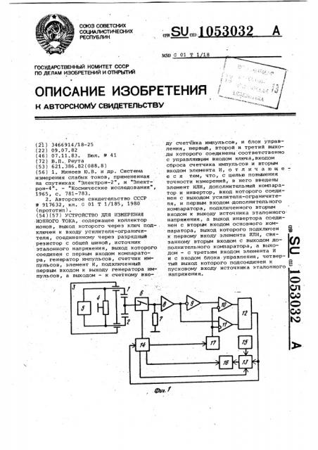 Устройство для измерения ионного тока (патент 1053032)