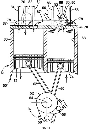 Двигатель с расщепленным циклом (варианты) и способ впрыска топлива в нем (патент 2486356)