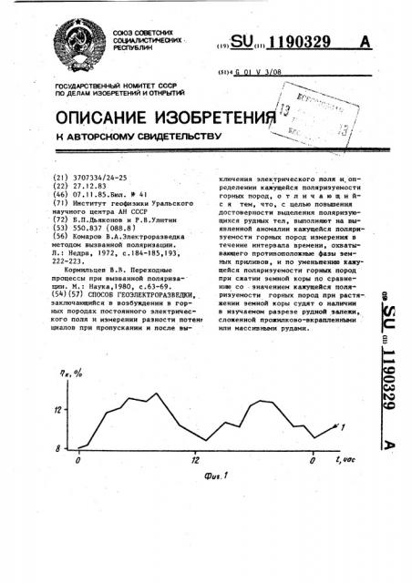 Способ геоэлектроразведки (патент 1190329)