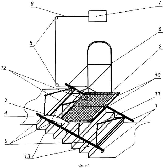Устройство для подъема и спуска инвалидов в коляске по лестничным маршам (патент 2596121)