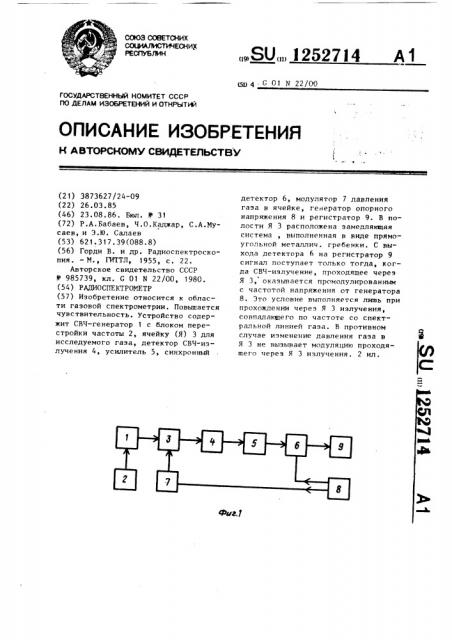 Радиоспектрометр (патент 1252714)