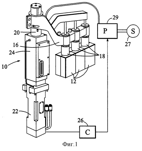 Извлекающий механизм для захвата отформованной бутылки (патент 2291121)