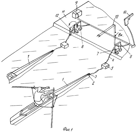 Устройство отсчета времени на контрольных отрезках в академической гребле (патент 2299085)